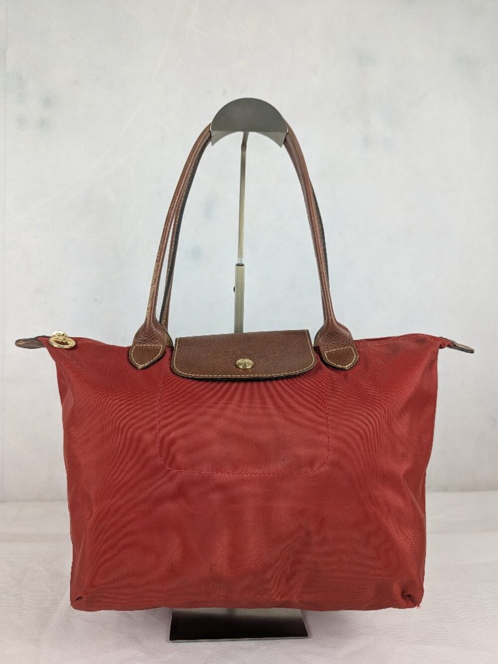 Longchamp Le Pliage Nylon Tote Shoulder Bag Red | Used Clean Condition